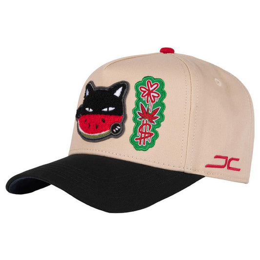 JC HATS BEIGE SNAPBACK WATERMELON CAT 1922 BLKBEI