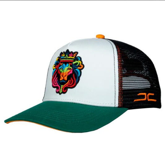 JC HATS LION WHITE REY COLORES MESH 1532 WHT/GREEN