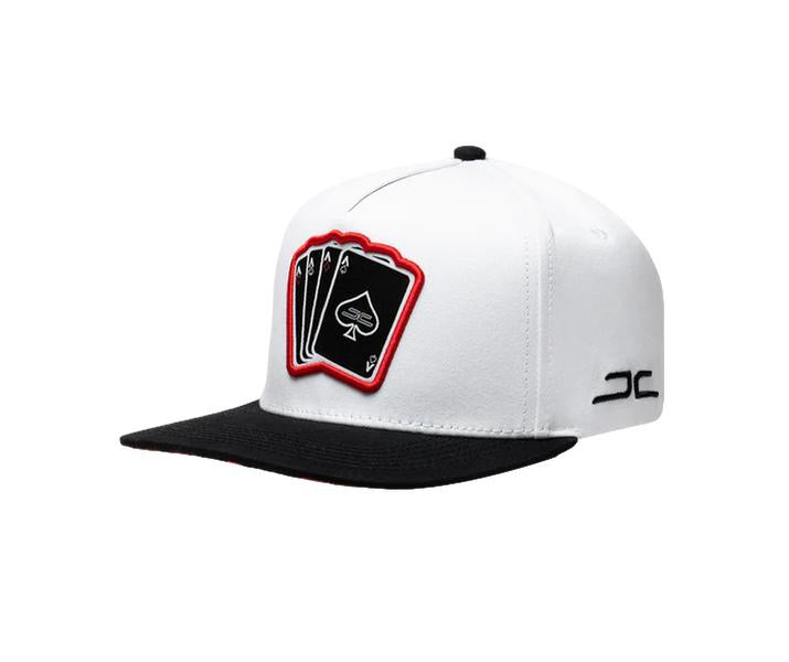 JC HATS WHITE POKER SNAPBACK HAT 1240