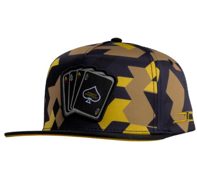 JC HATS YELLOW SNAPBACK POKER CAMO 1643 YELLOW