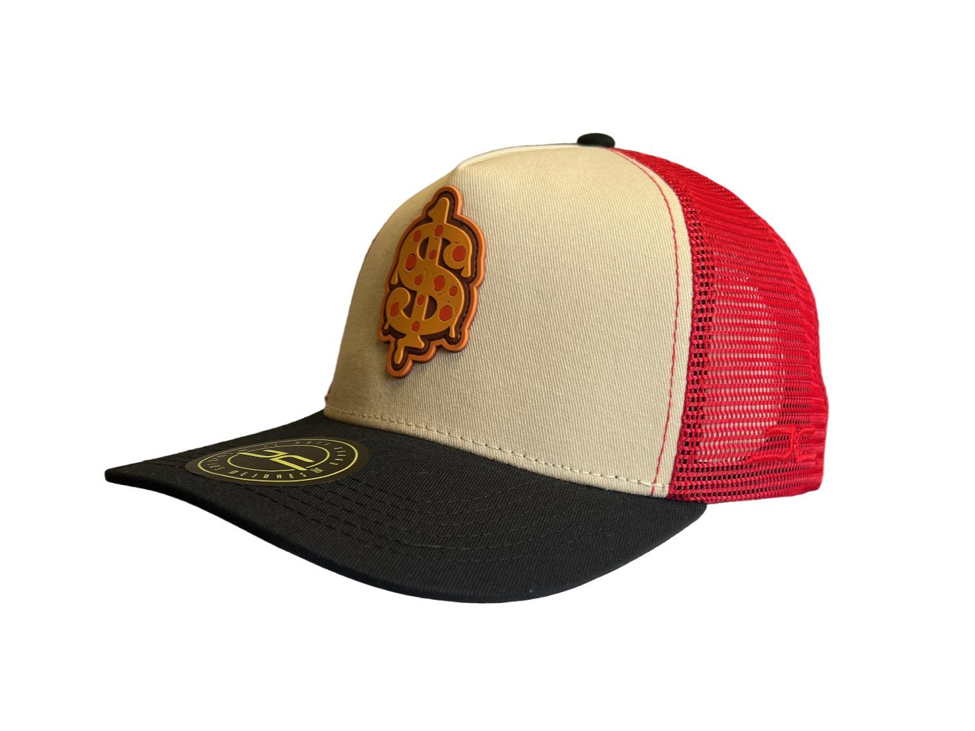 JC HATS BEIGE SNAPBACK JC PIZZA CURVE MESH 1753 BEIGE