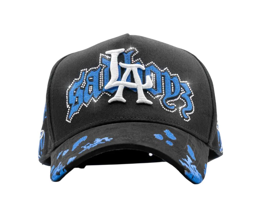 DANDY HATS X SAD BOYZ LOS ANGELES BLUE ANGELS COLLAB BLACK SNAPBACK HAT DANLASAD BLK