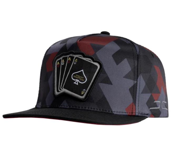 JC HATS RED POKER SNAPBACK CAMO 1647 RED