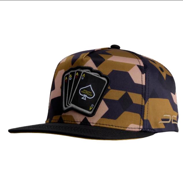 JC HATS BROWN SNAPACK POKER CAMO 1645 BROWN