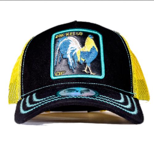 GALLO FINO BLACK YELLOW SNAPBACK HAT GF20KELSO BLKYELL