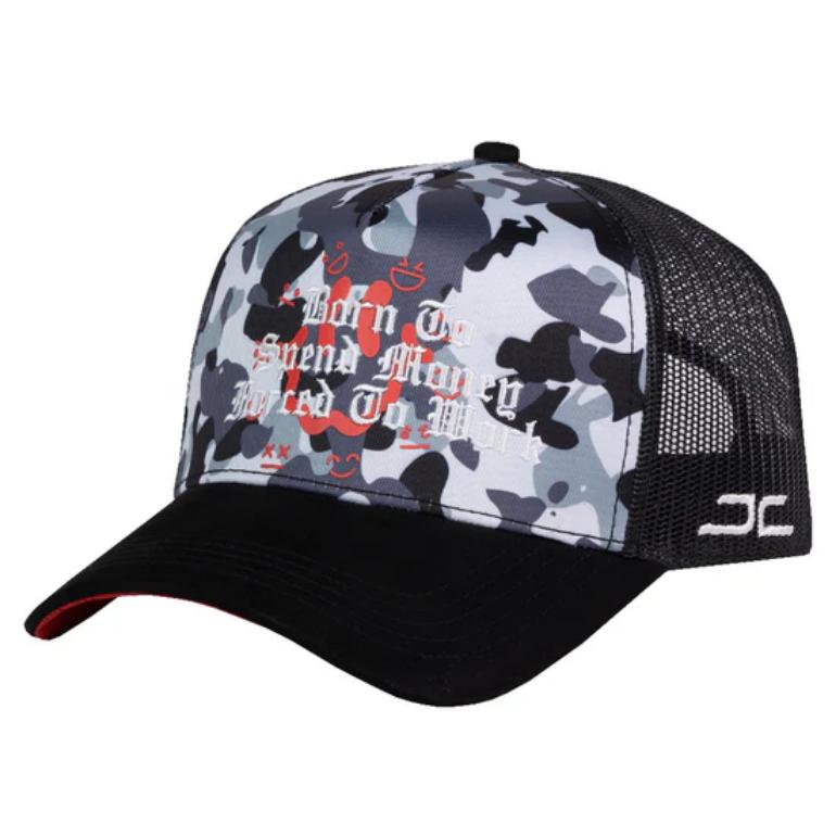 JC HATS BLACK SPEND MONEY 1743 CAMO