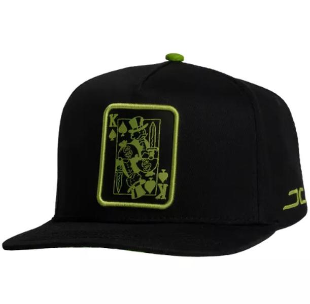 JC HATS BLACK SNAPBACK KING CARD HAT 1636 BLKNEON