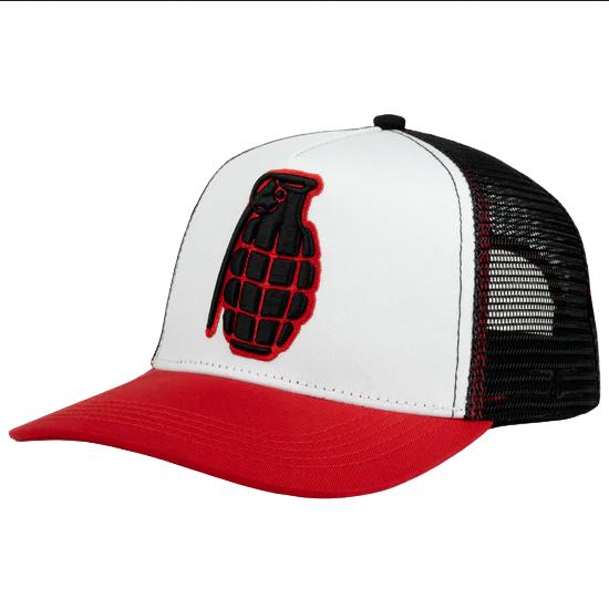 JC HATS GRANADA MESH CURVED 1569 WHTRED