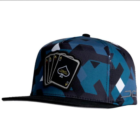 JC HATS BLUE SNAPBACK POKER CAMO 1644 AQUA