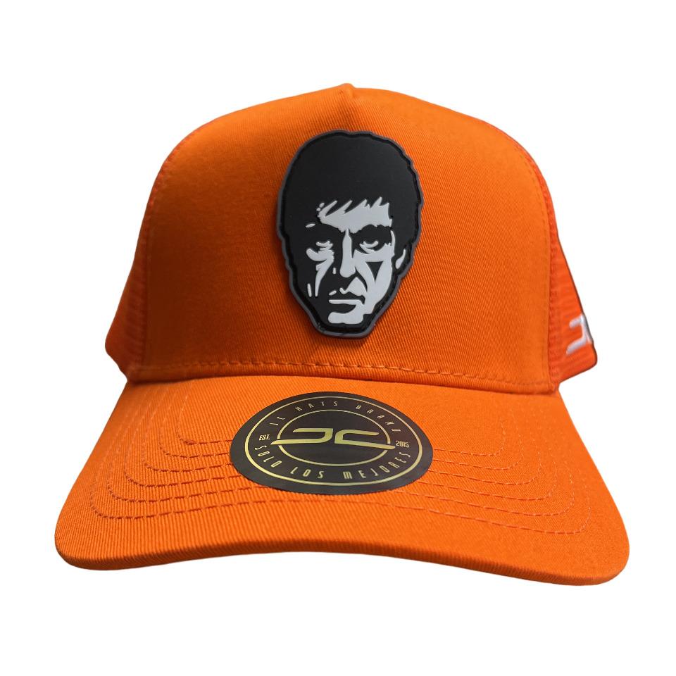 JC HATS SNAPBACK SCARFACE ORANGE TONY FACE CURVED MESH 1699 ORANGE