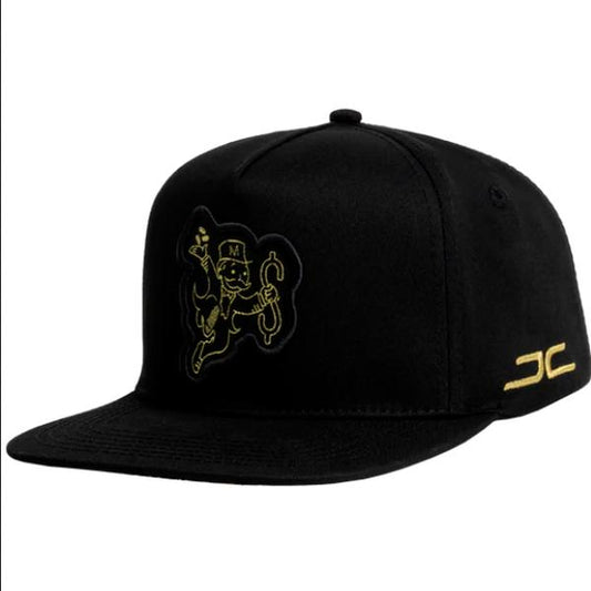 JC HATS JUMP BLACK GOLD MONOPOLY MAN 1591 BLKGLD